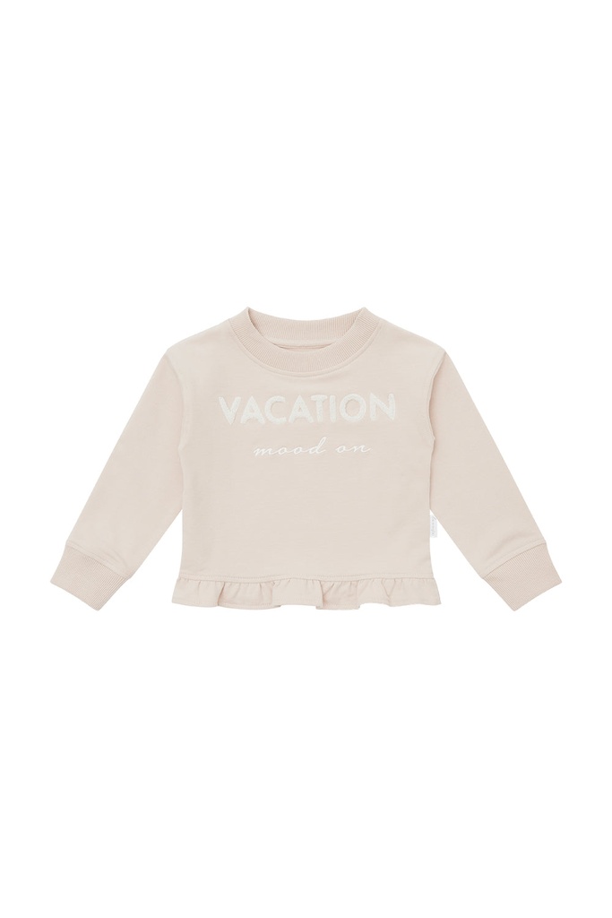 Sweatshirt 'vacation mood on' mit Rüschen FS25