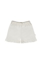 Shorts mit Rüschensaum 'beige'