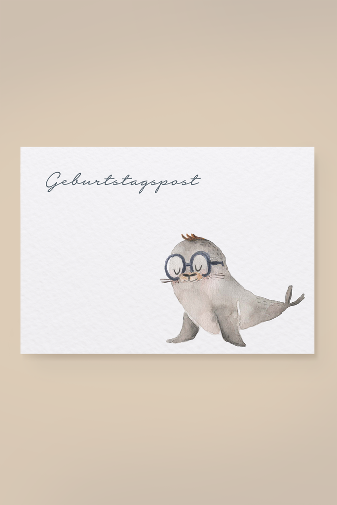 Postkarte Robbe 'Geburtstagspost' FS25